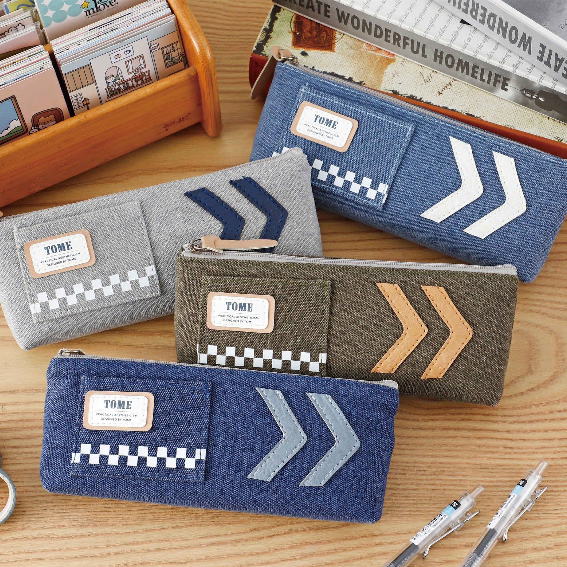 Wholesale High-capacity Zipper Canvas Pencil Case